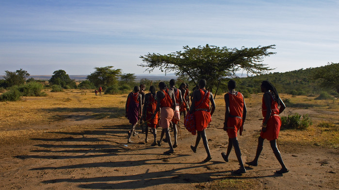 Massajer i Masai Mara.