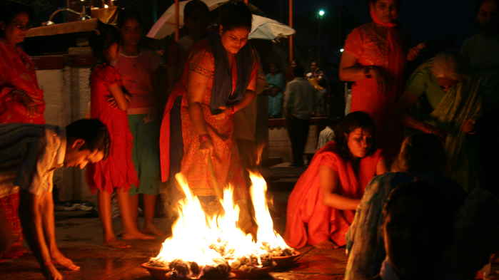 Aarti light ceremony